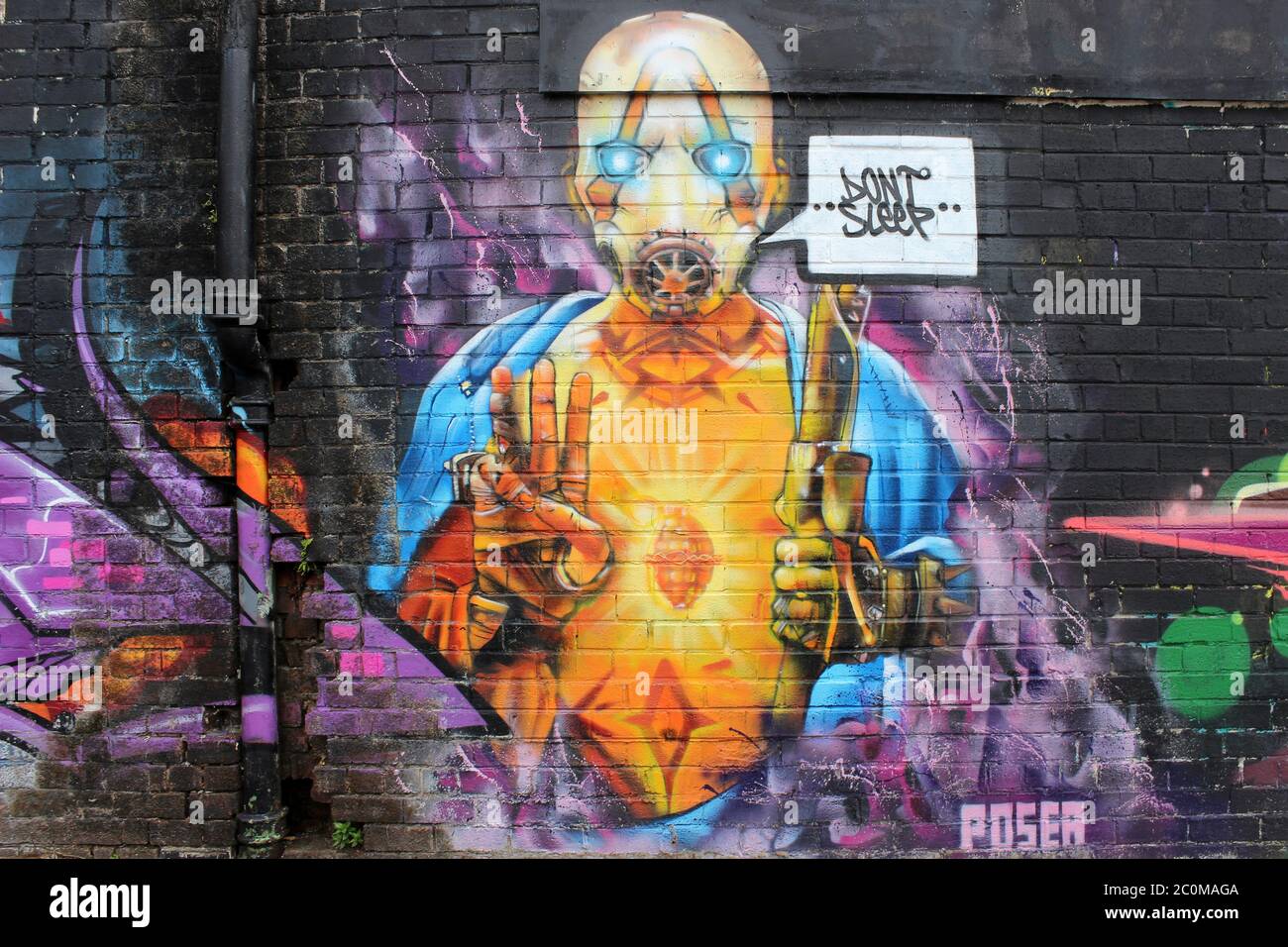 urban street art painting wall satin photo  canvas graffiti alien Australia 36" 