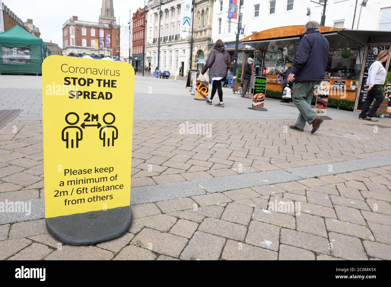 Hereford, Herefordshire UK - Friday 12th June 2020 - New signs and instructions appear as shops and businesses prepare to re-open next week across England as Coronavirus lockdown guidelines are relaxed. Photo Steven May / Alamy Live News Stock Photo