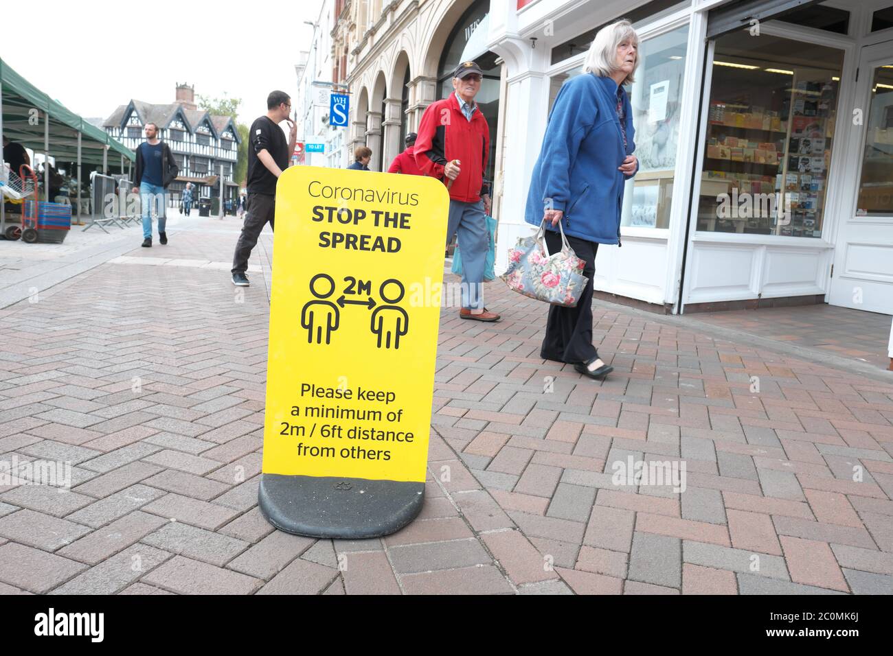 Hereford, Herefordshire UK - Friday 12th June 2020 - New signs and instructions appear as shops and businesses prepare to re-open next week across England as Coronavirus lockdown guidelines are relaxed. Photo Steven May / Alamy Live News Stock Photo