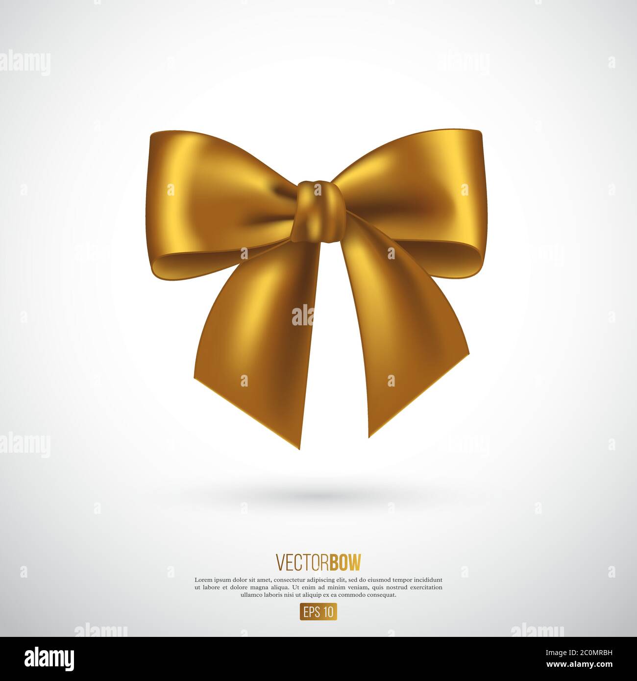 Realistic golden bow and ribbon Stock Vector Image & Art - Alamy