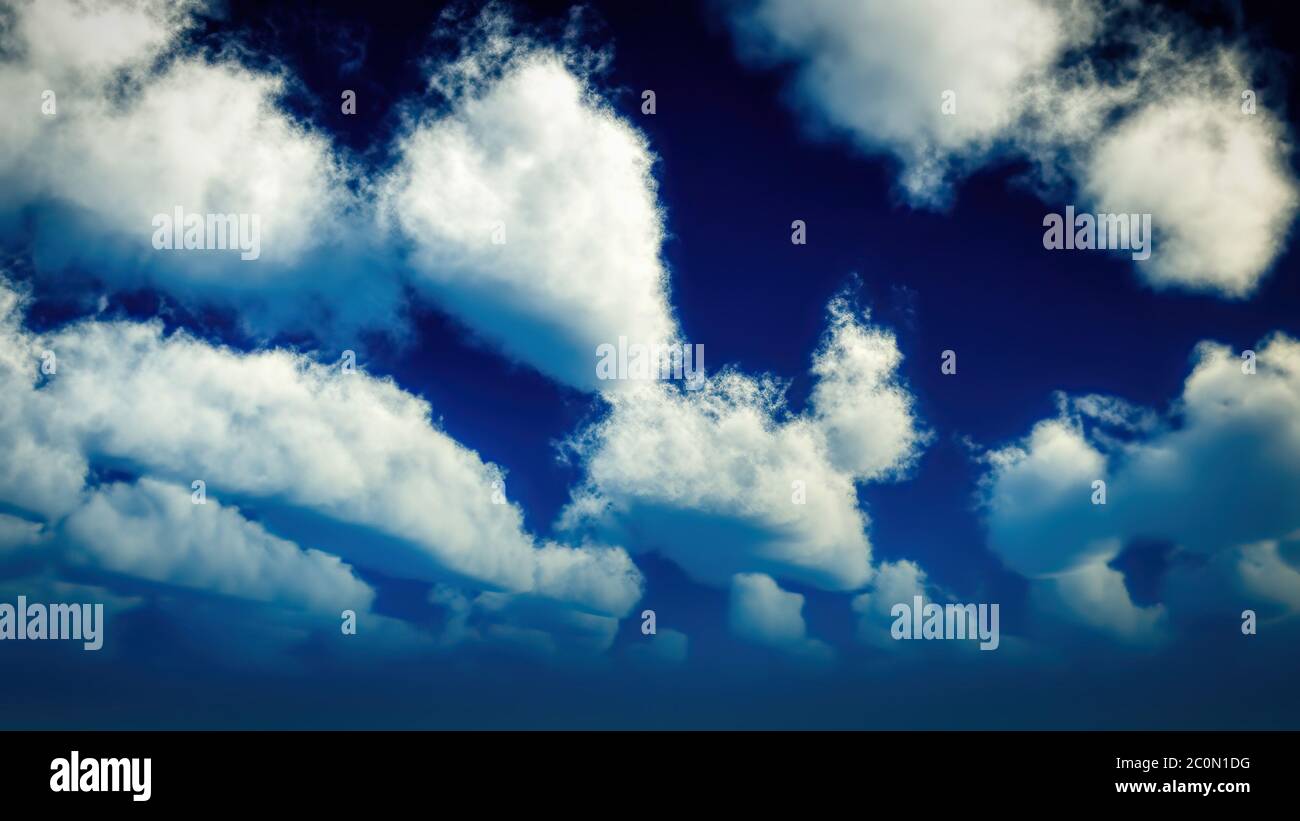 White clouds in blue sky 3d rendering Stock Photo - Alamy