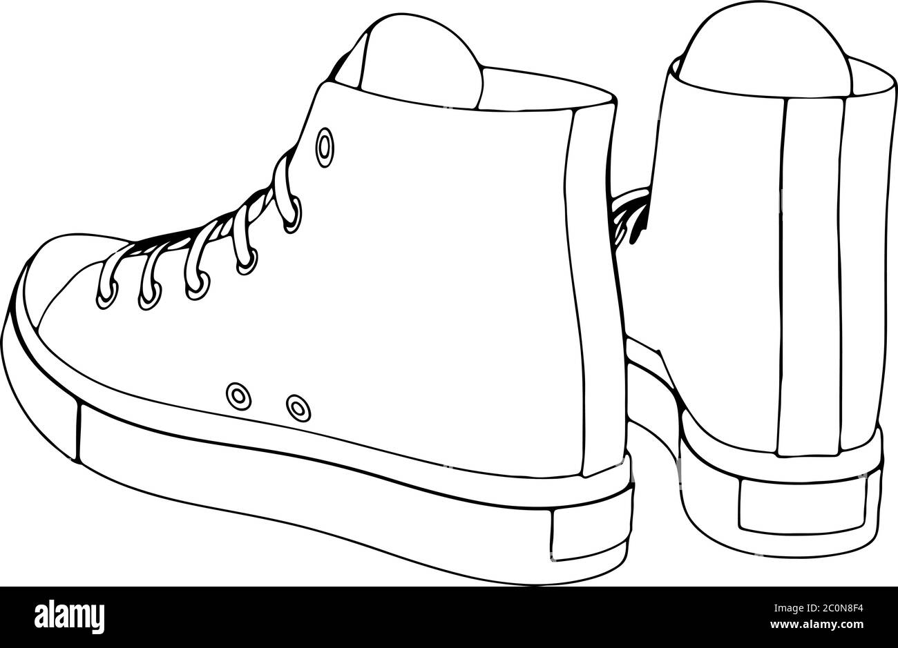 sketch of sneakers on a white background vector Stock Vector Image ...