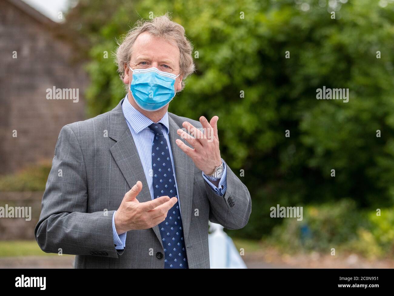 Scottish Secretary Alister Jack during a visit to a mobile coronavirus testing unit being run by the army in Moffat, Scottish Borders. Stock Photo