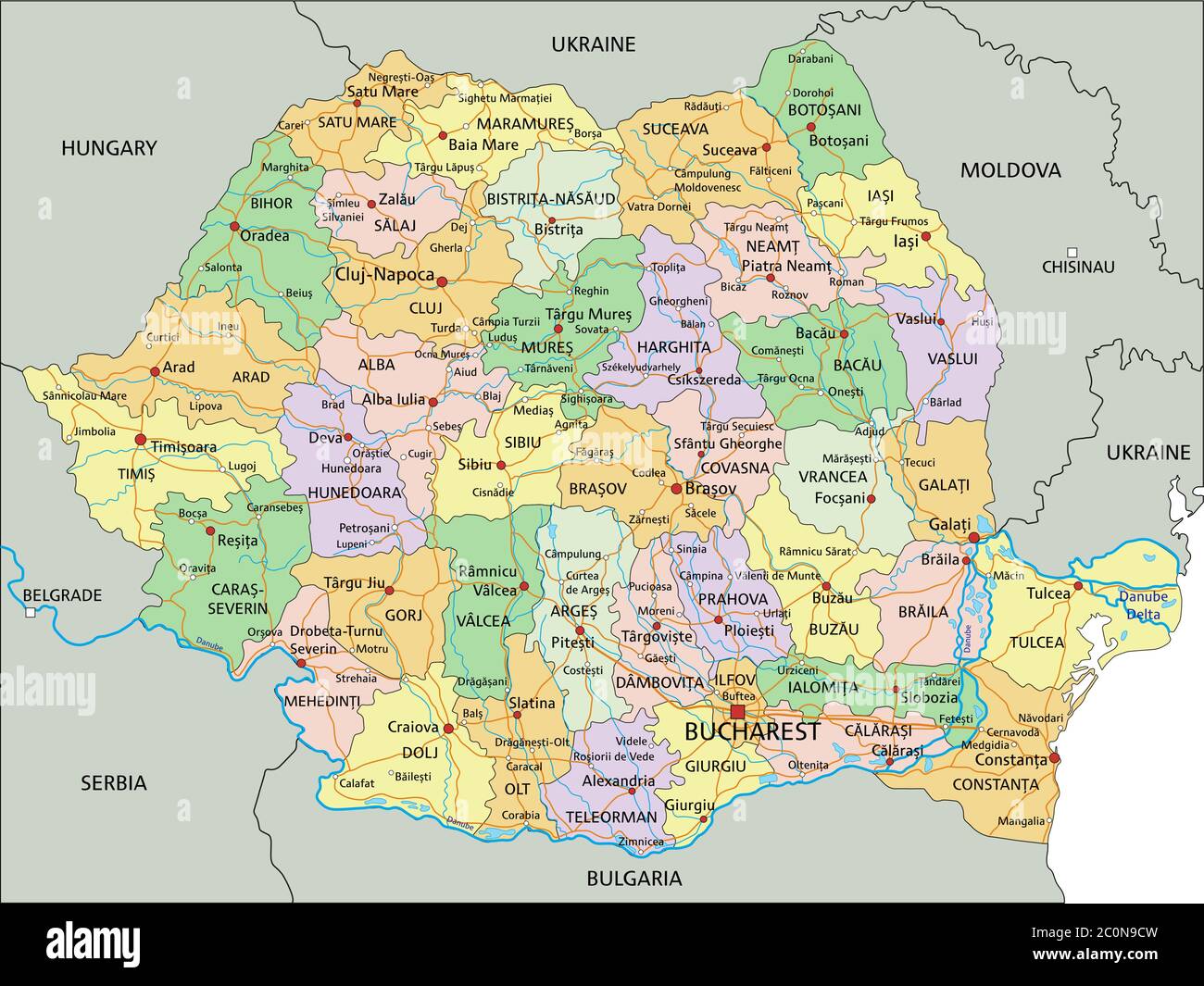 Romanian Political Map