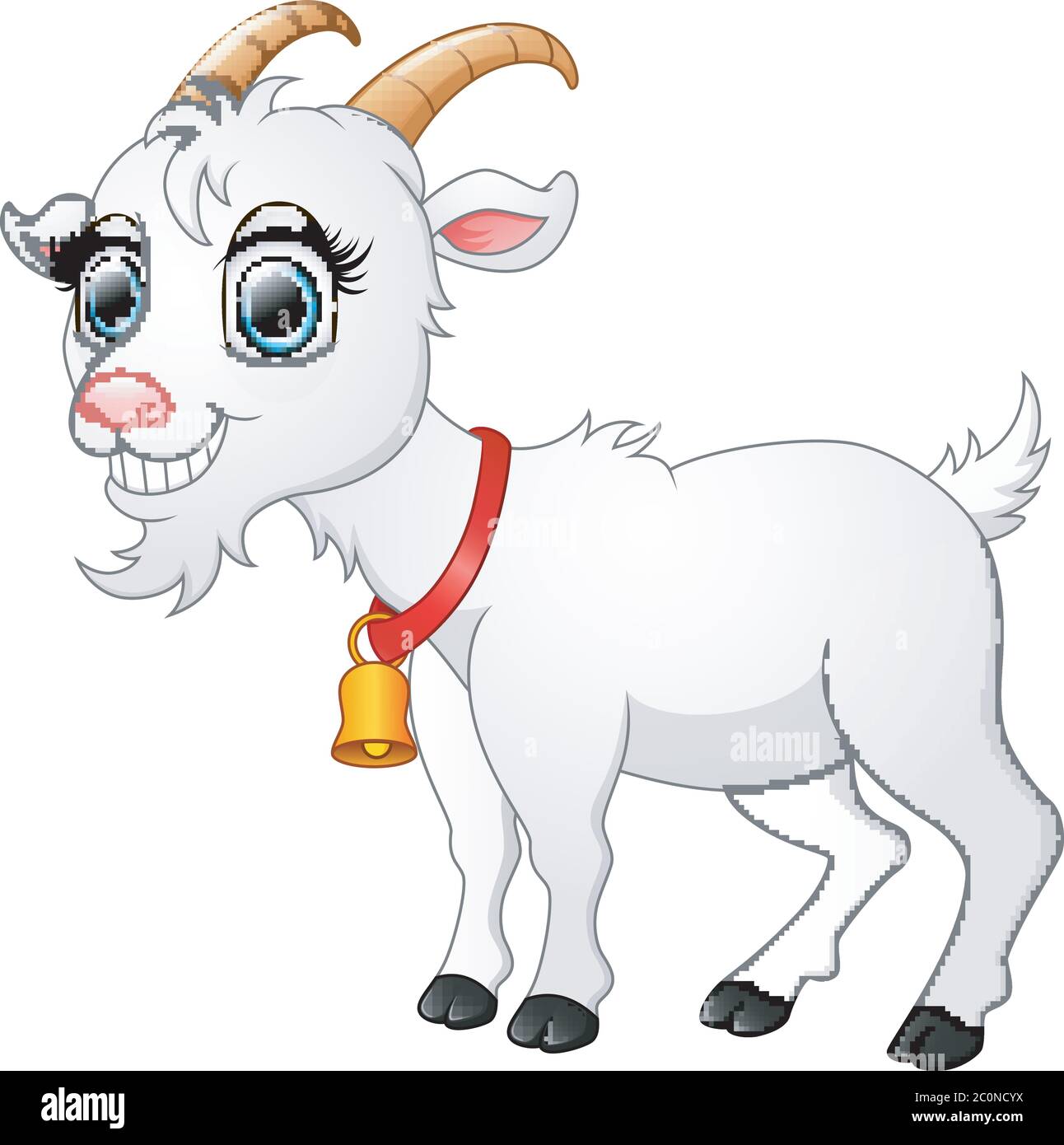 Vector illustration of Cute white goat cartoon Stock Vector Image & Art -  Alamy