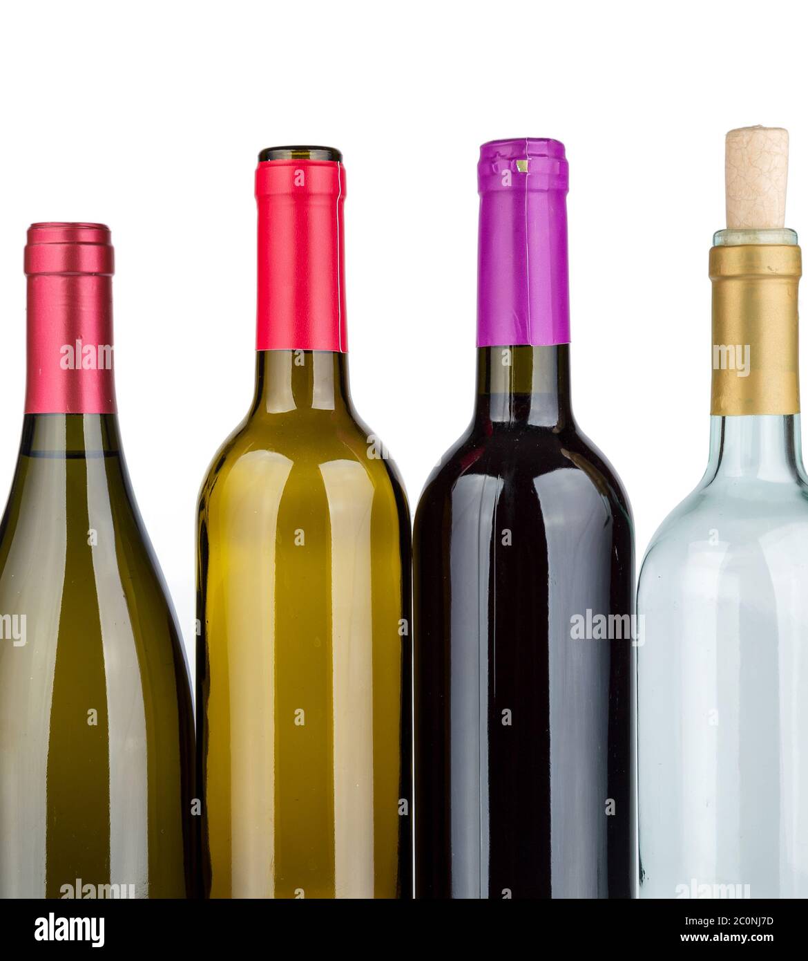 Bottles of wine isolated on white Stock Photo Alamy