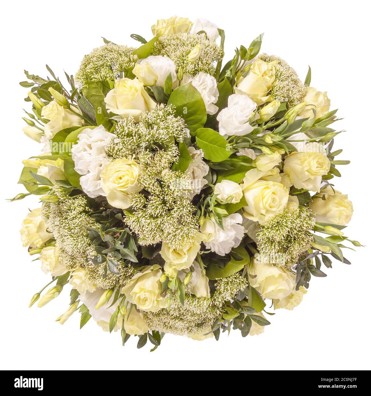 Bouquet of flowers top view isolated on white Stock Photo - Alamy