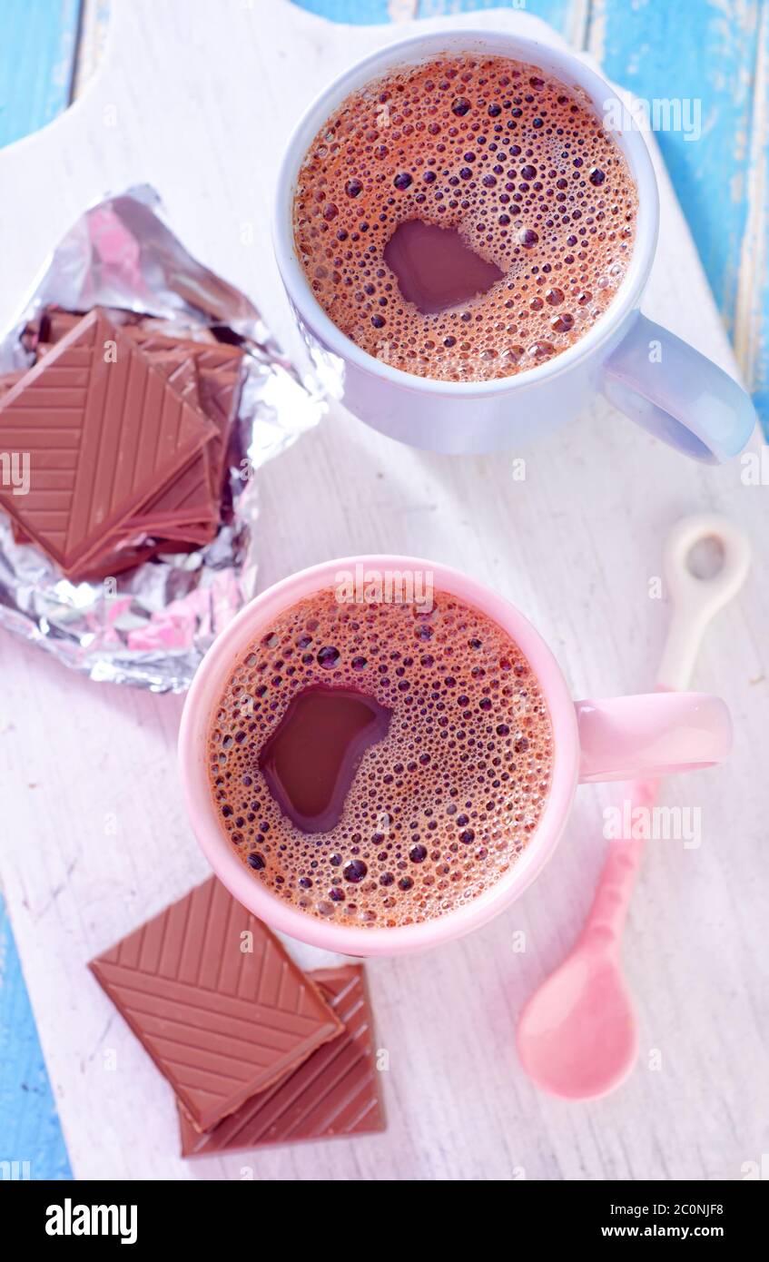 cocoa drink with chocolate Stock Photo Alamy