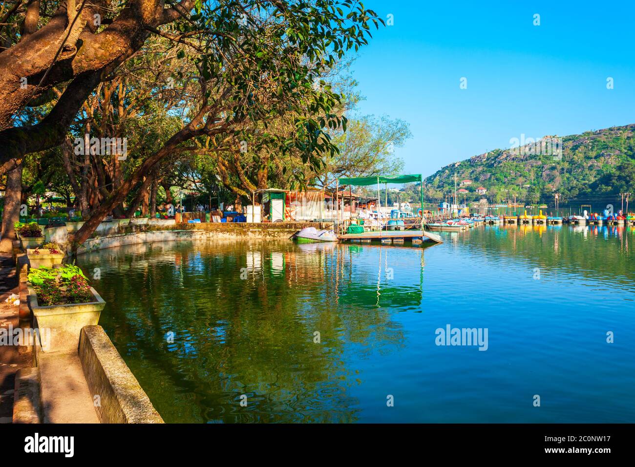 Mount Abu and Nakki lake panoramic view. Mount Abu is a hill station in