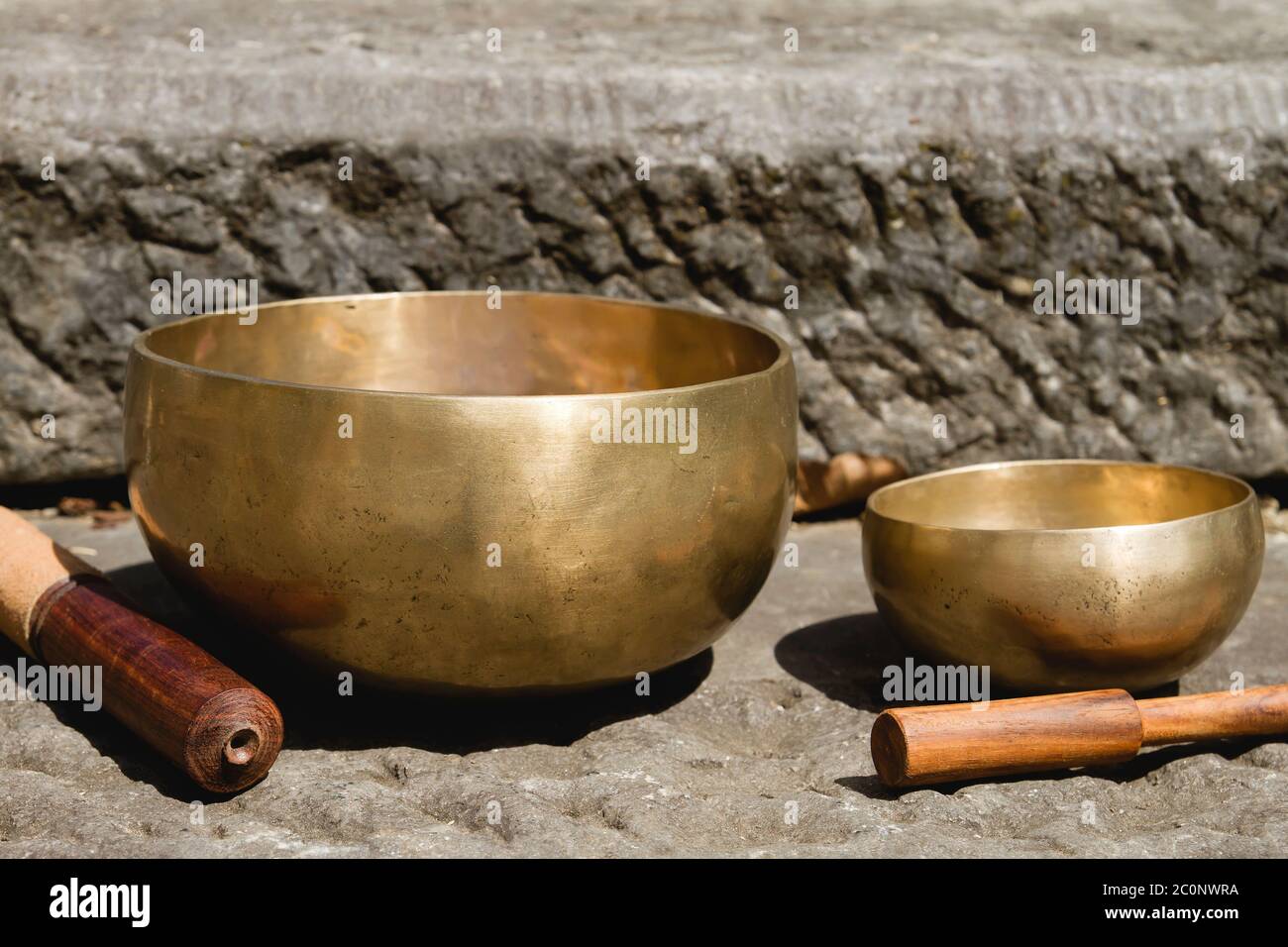 Tibetan singing bowl made of seven metals Stock Photo Alamy