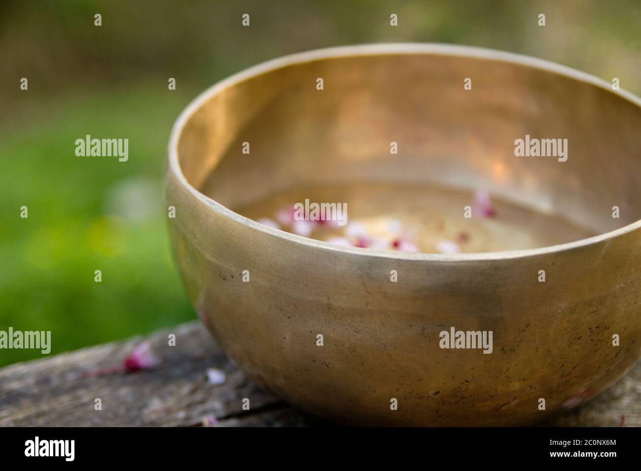 Tibetan singing bowl made of seven metals Stock Photo Alamy