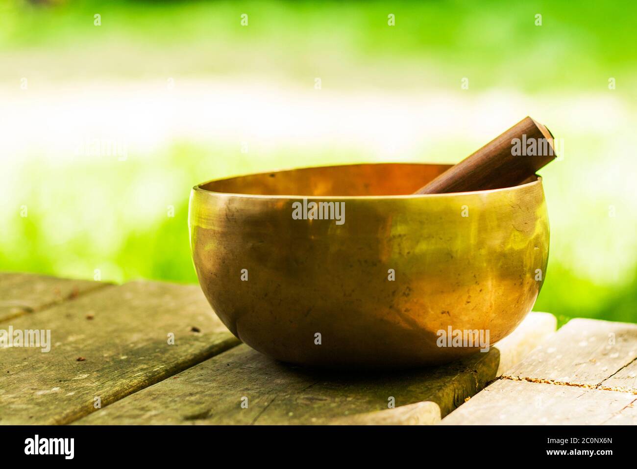 Tibetan singing bowl made of seven metals Stock Photo Alamy