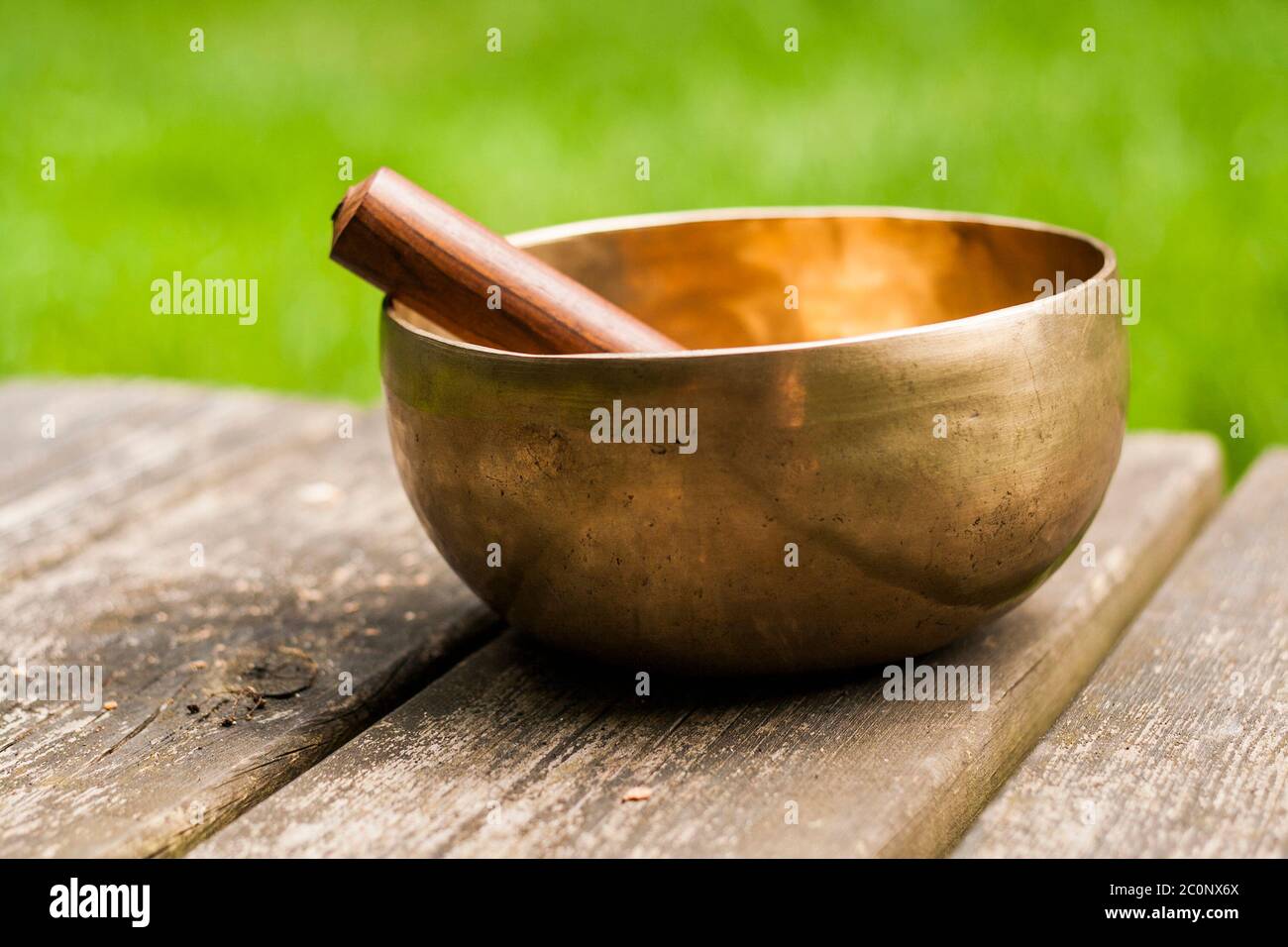 Tibetan singing bowl made of seven metals Stock Photo Alamy