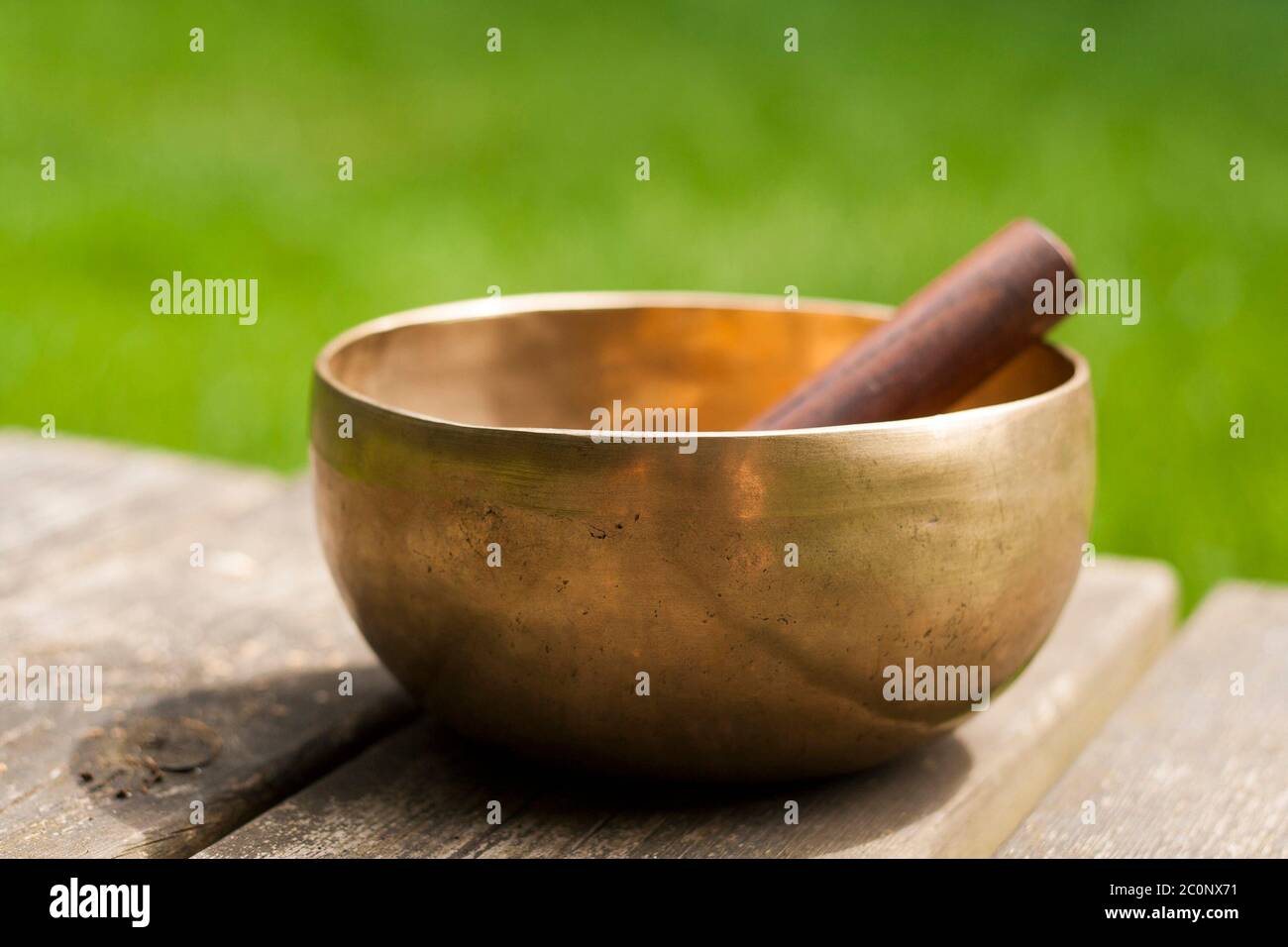 Tibetan singing bowl made of seven metals Stock Photo Alamy