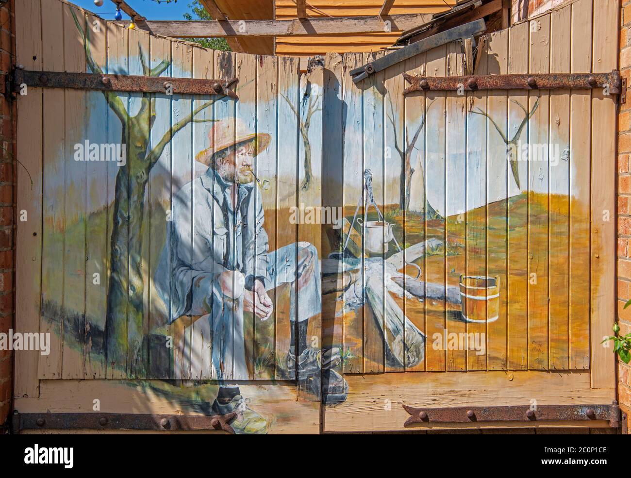 Painted gates Sofala NSW Australia Stock Photo Alamy