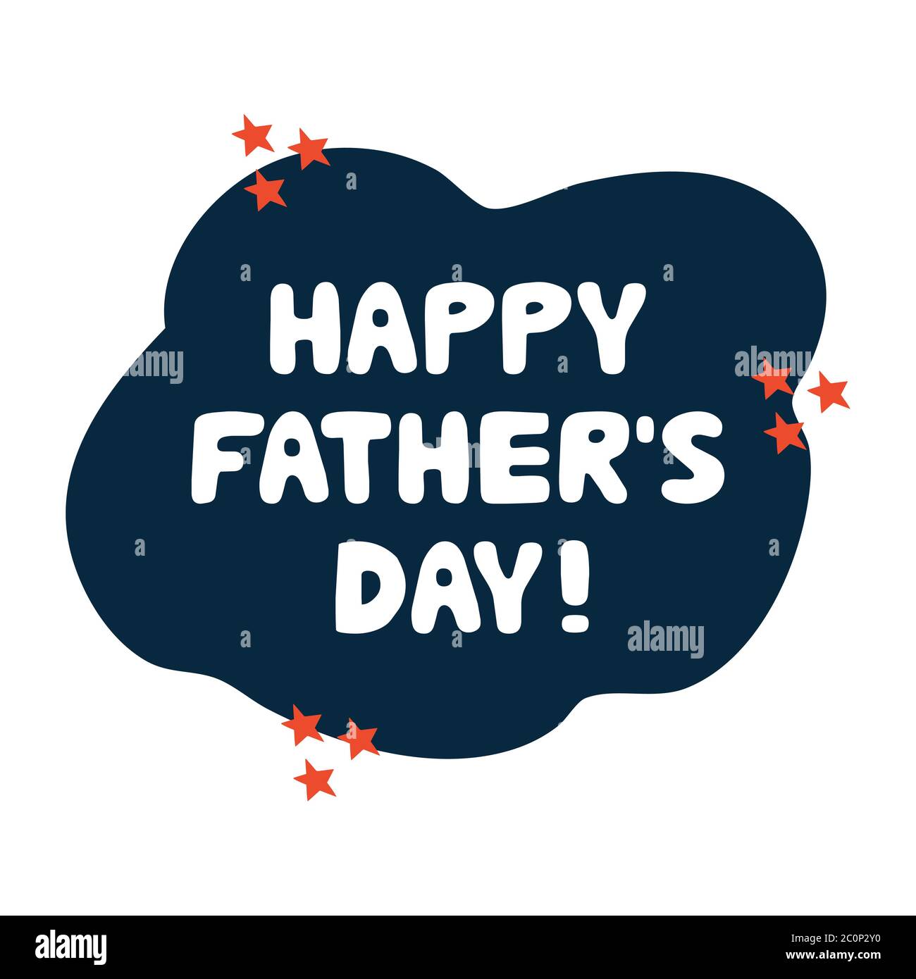 Happy Fathers Day Greeting Card Cute Hand Drawn Bauble Lettering Isolated On White Background Vector Stock Illustration Stock Vector Image Art Alamy