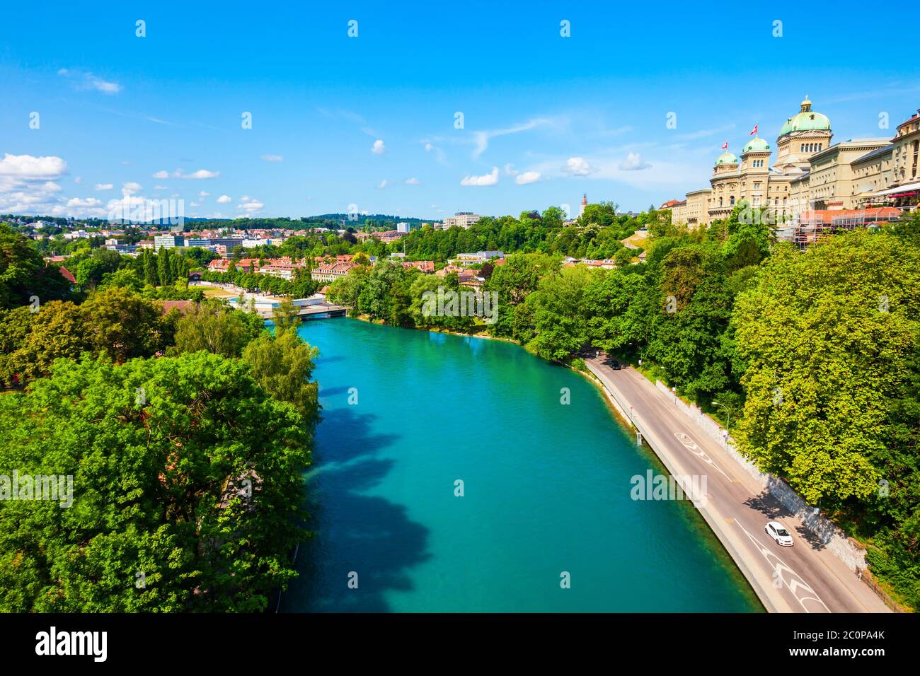 The Federal Palace or Bundeshaus is the building housing the Swiss Federal Assembly and Council in Bern city in Switzerland Stock Photo