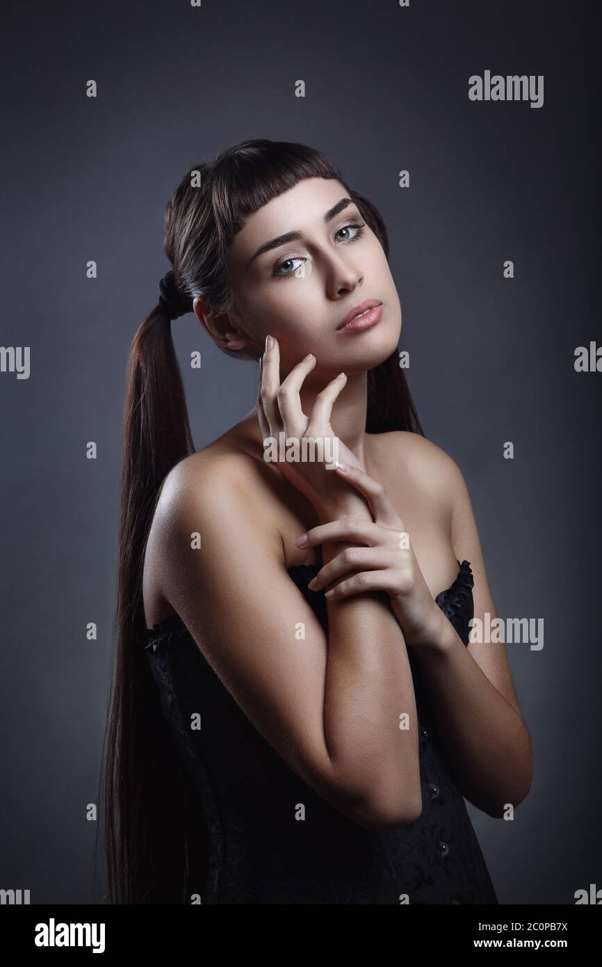 Beauty portrait of a young woman. Make up and fashion Stock Photo