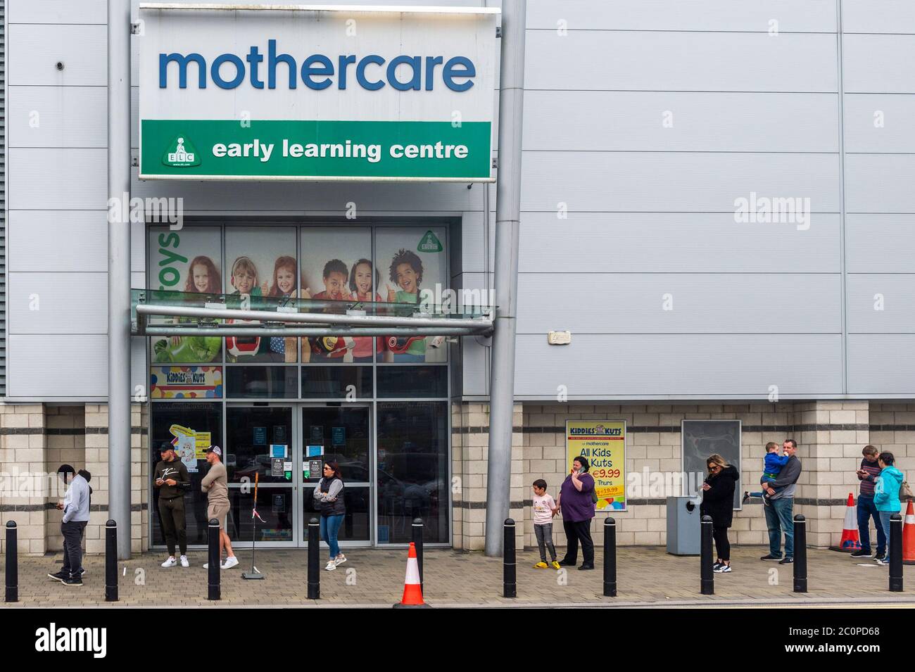 Cork, Ireland. 12th June, 2020. Mothercare Ireland has gone into liquidation with the loss of 197 jobs. All 14 kids clothes shops across Ireland will not reopen after the Covid-19 lockdown. Mothercare at Mahon Point, Cork, was closed today. Credit: AG News/Alamy Live News Stock Photo