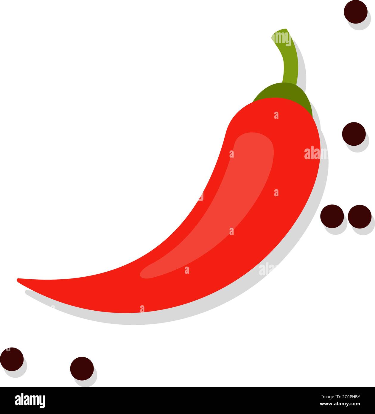 Red chili and black pepper vector flat isolated Stock Vector