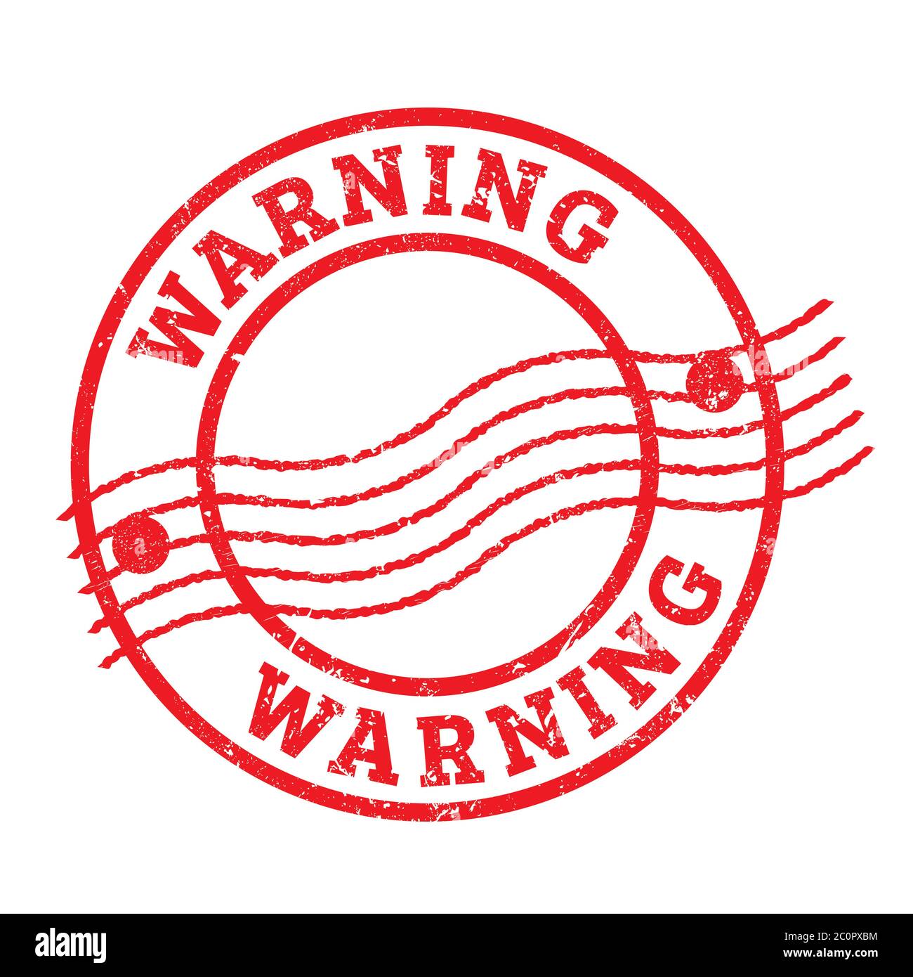 WARNING red round grungy stamp Stock Photo - Alamy