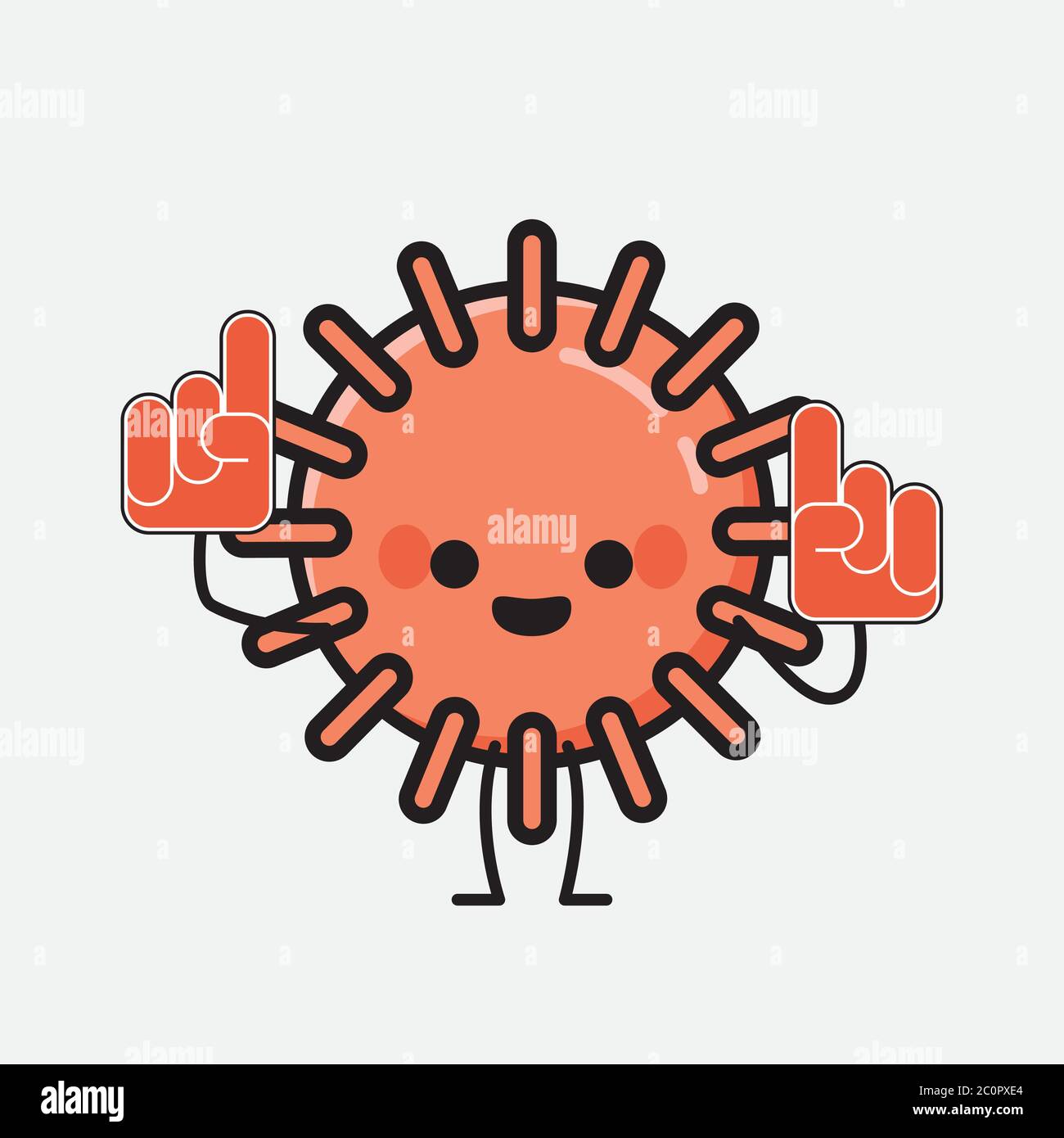 An Illustration Of Cute Virus Mascot Vector Character In Flat Design Style Stock Vector Image