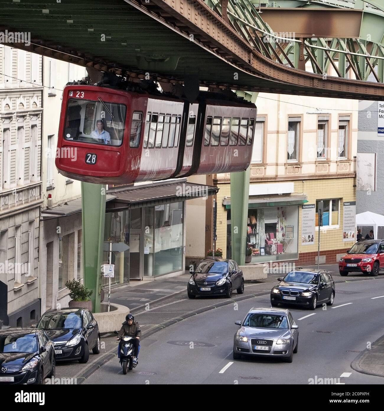 Schwebebahn, suspended monorail, Wuppertal Stock Photo