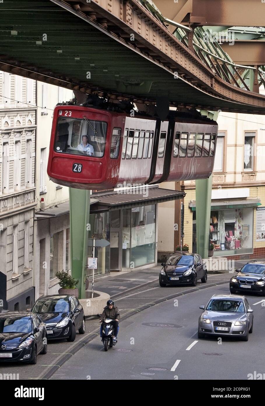Schwebebahn, suspended monorail, Wuppertal Stock Photo