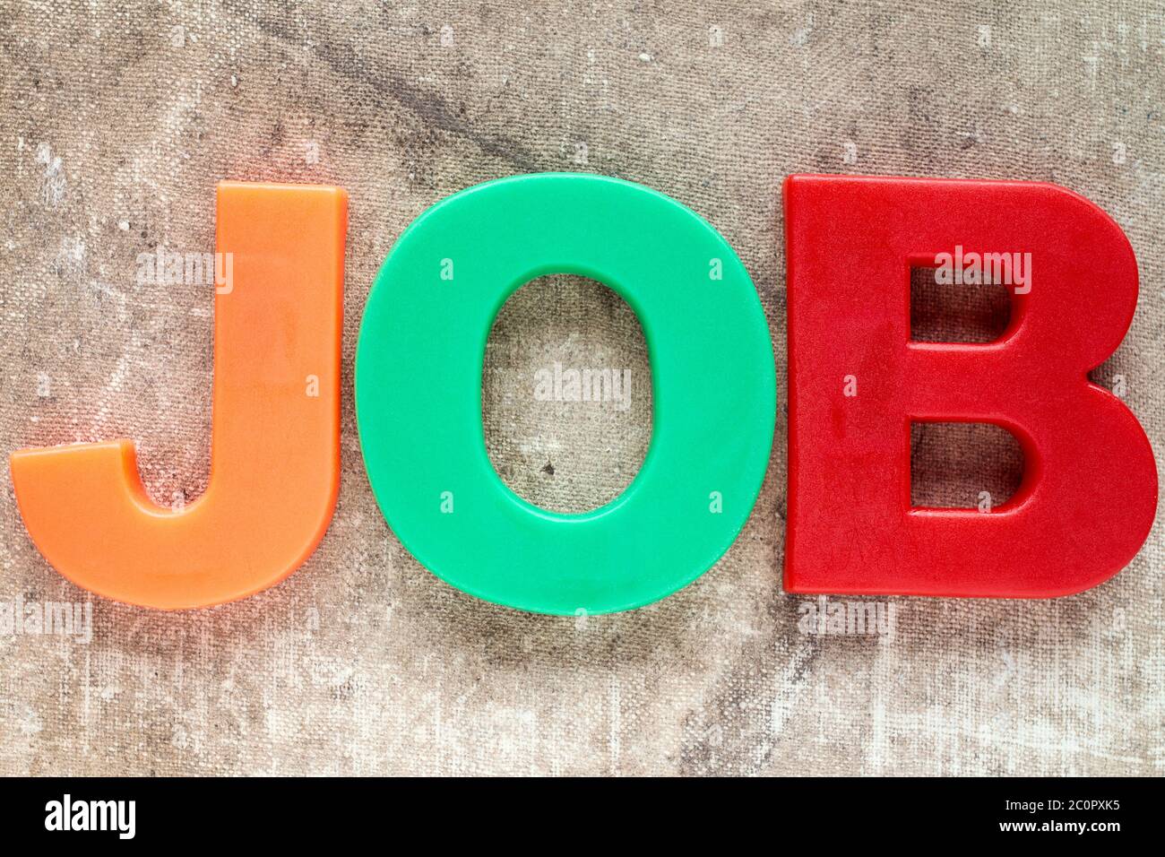 letters spelling JOB Stock Photo