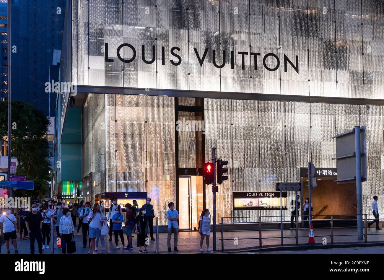 louis vuitton luxury fashion house store in central district, hong