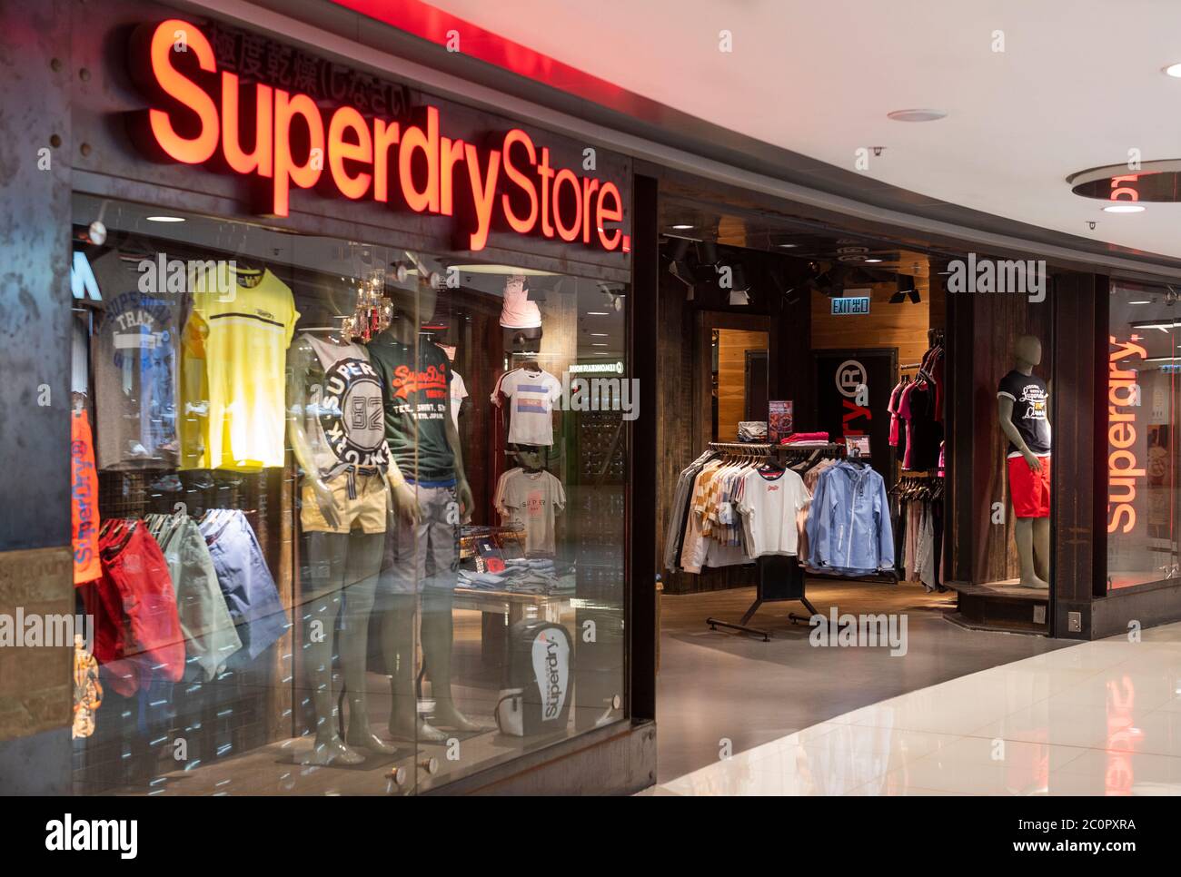 British clothing brand Superdry store and logo seen in Hong Kong Stock  Photo - Alamy