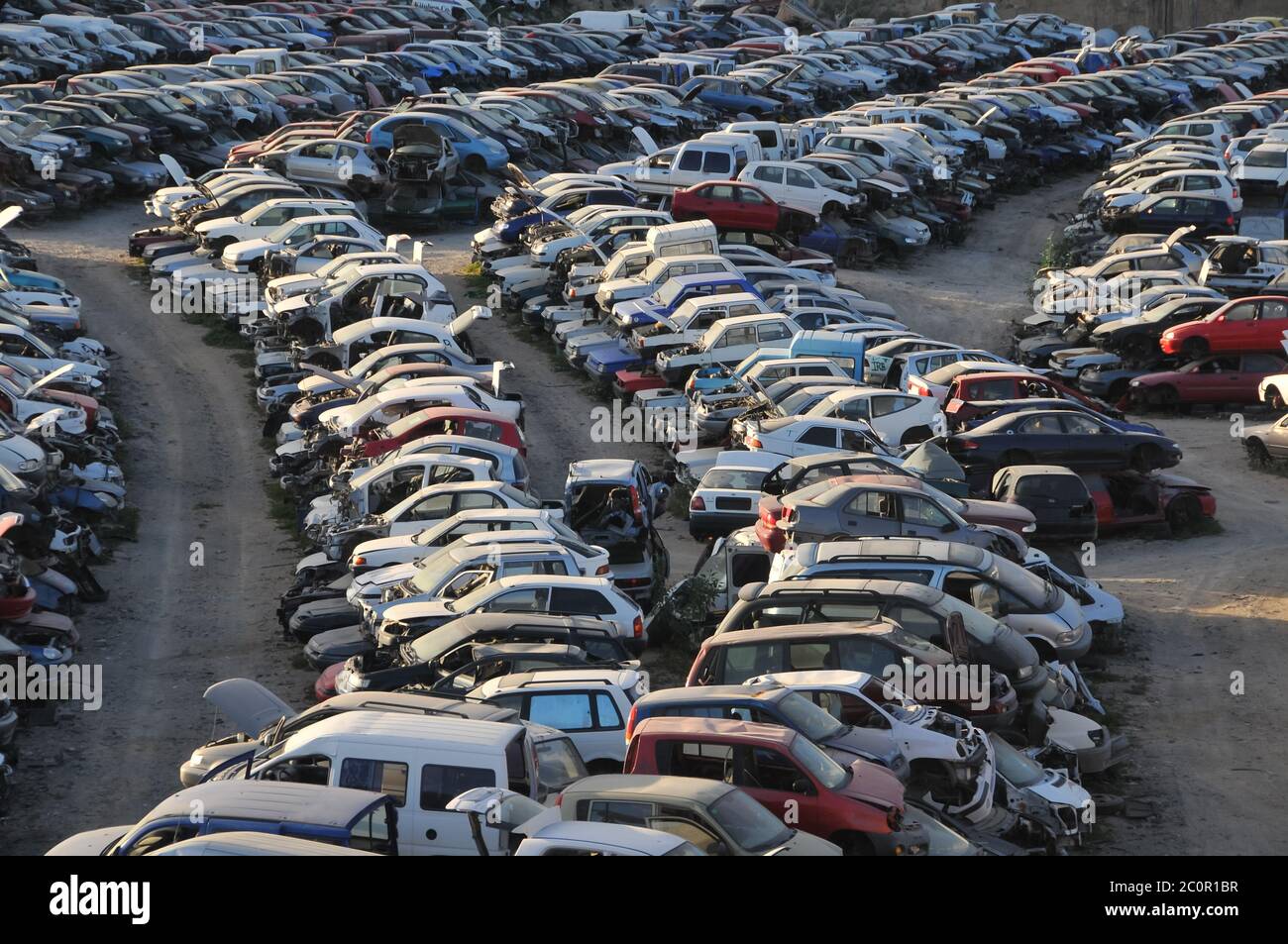 Old Junk Cars On Junkyard Stock Photo - Alamy