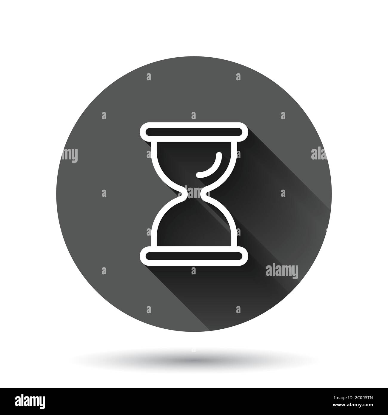 Hourglass icon in flat style. Sandglass vector illustration on black ...