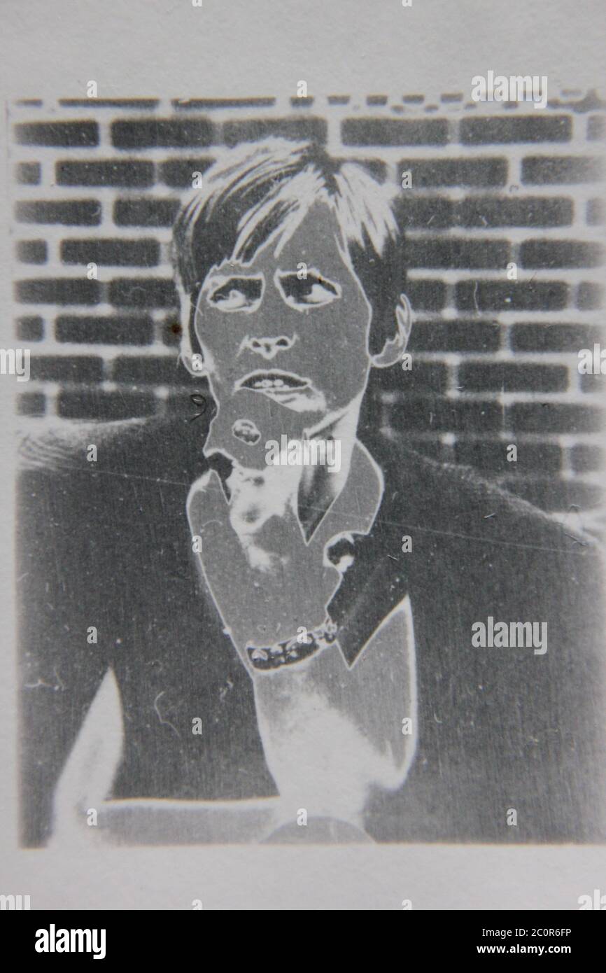Fine 1970s vintage black and white photography of a man in a dream like ...
