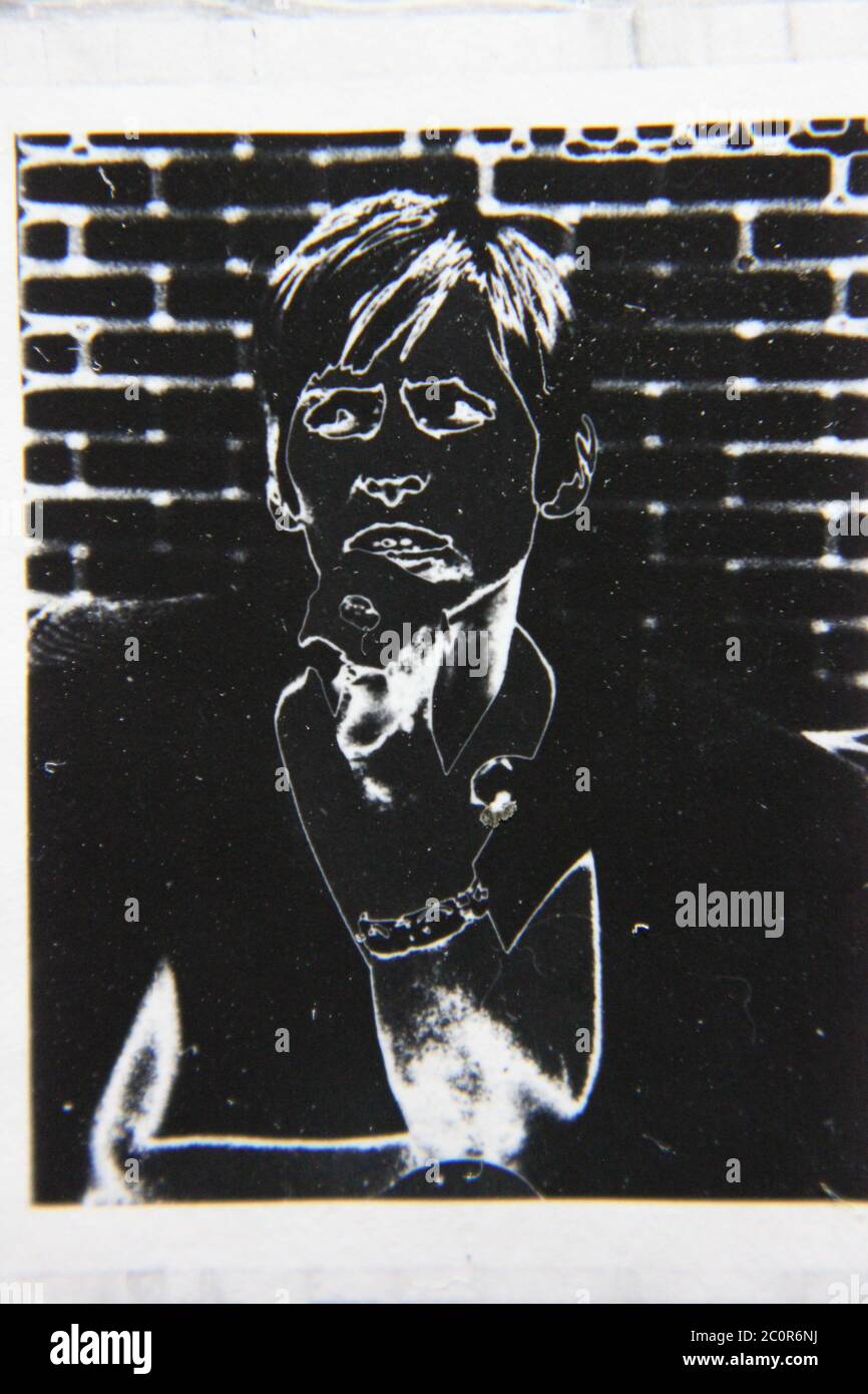 Fine 1970s vintage black and white photography of a man in a dream like ...