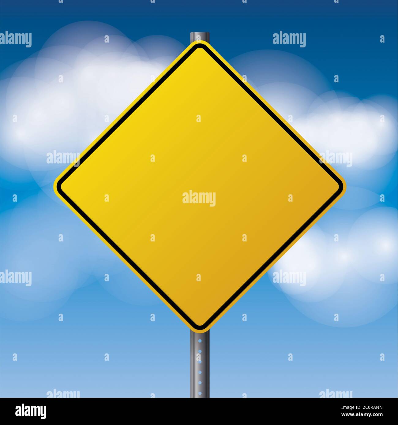 Blank Yellow Road Sign Illustration Stock Photo Alamy