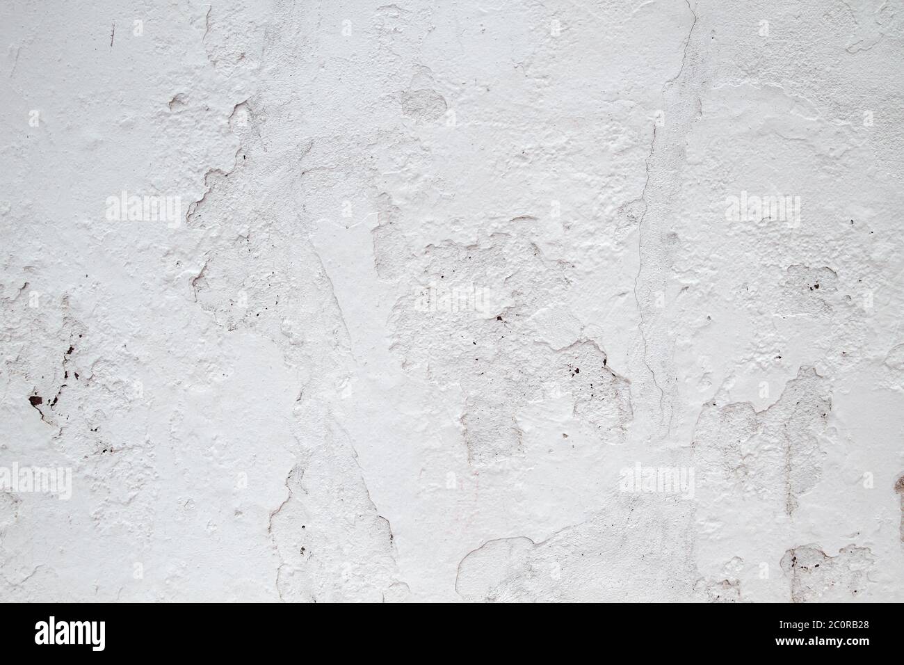 Old white plastered wall close up Stock Photo