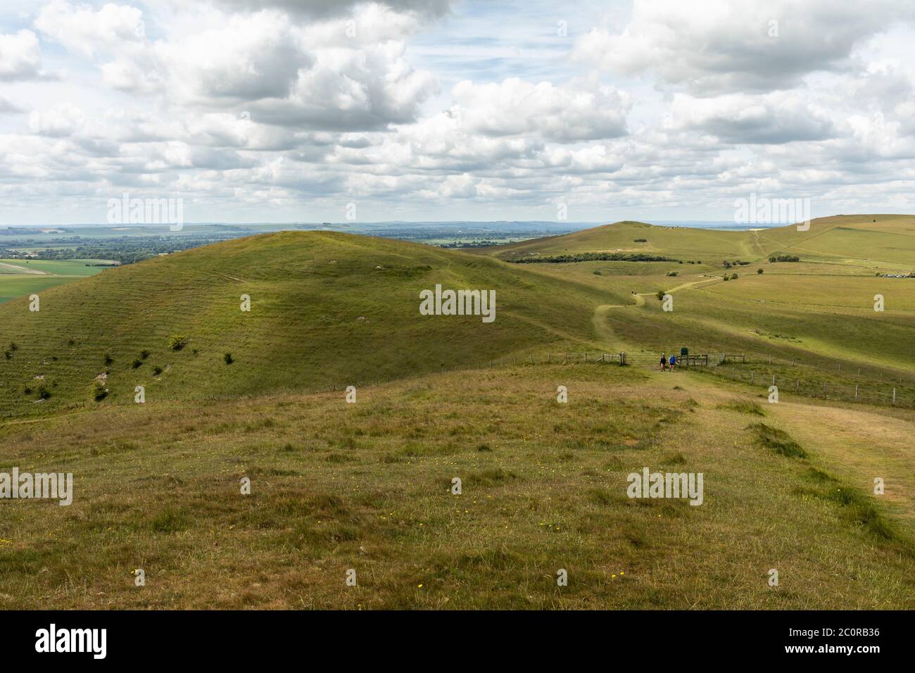 Knap Hill and Walkers Hill on the Pewsey Downs, Wiltshire, England, UK Stock Photo