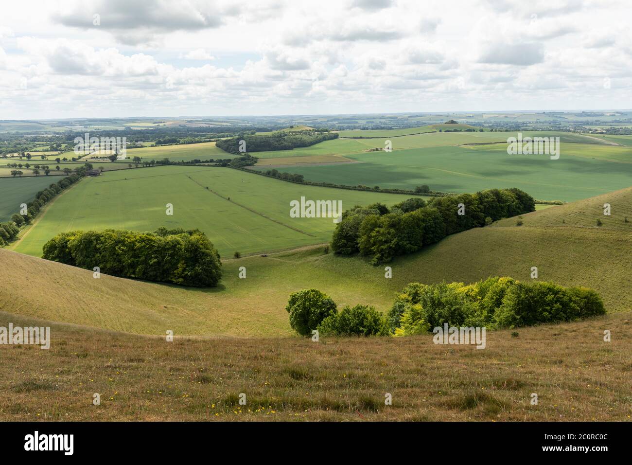 View from Knap Hill of the Pewsey Downs, Wiltshire, England, UK Stock Photo