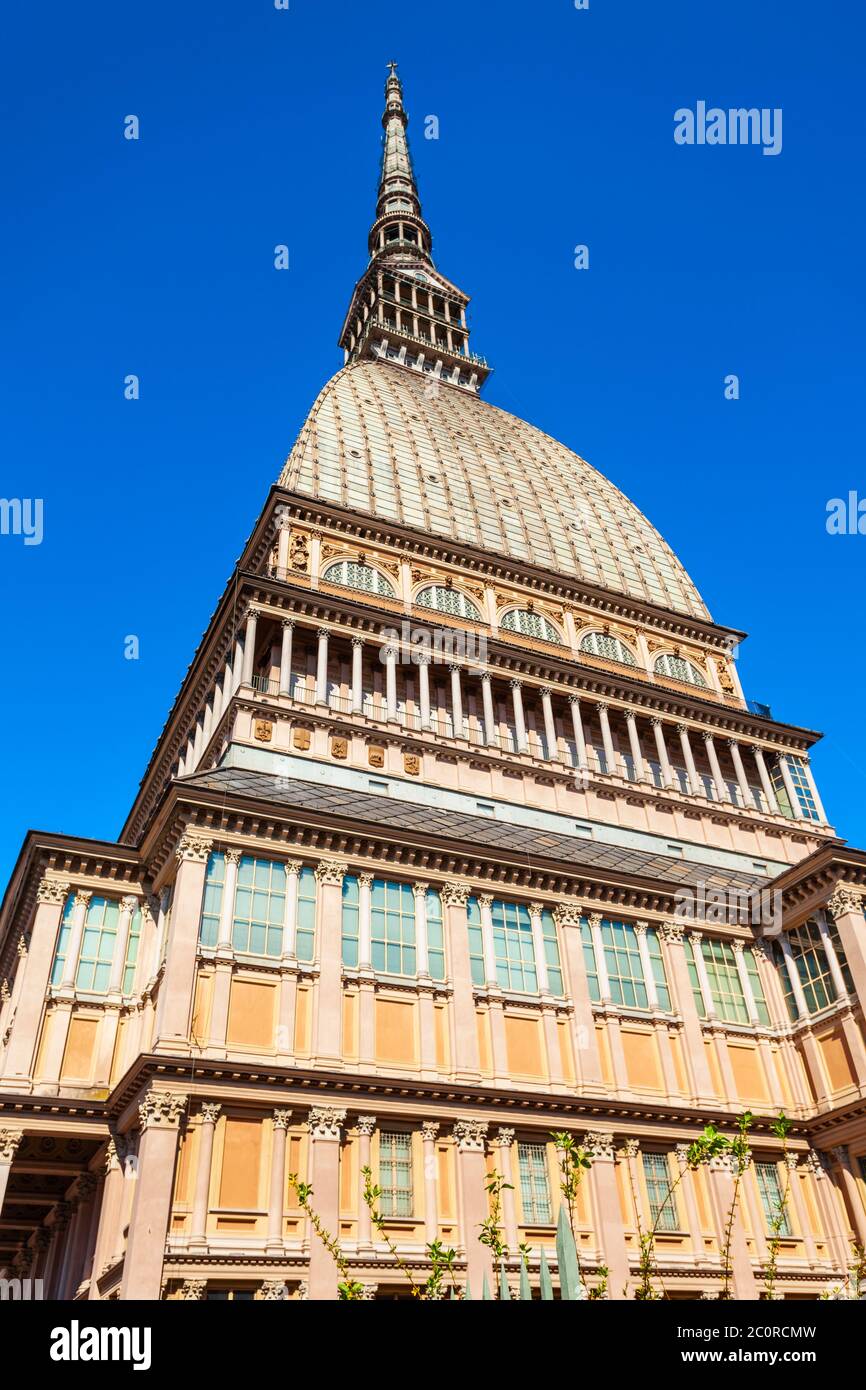The Mole Antonelliana is a major landmark building in Turin city, Piedmont region of Italy Stock Photo