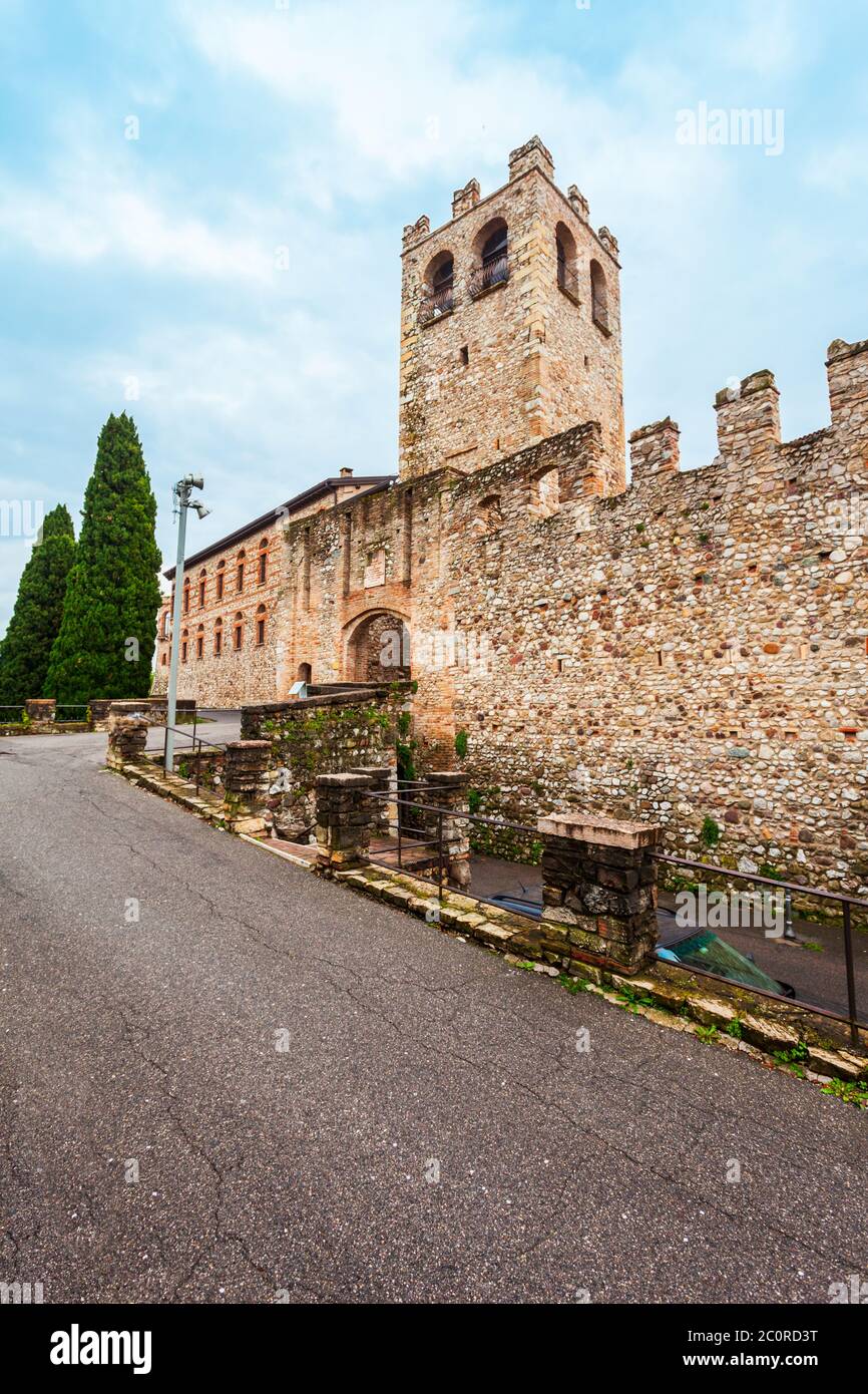 Desenzano Castle is located in Desenzano town on the shore of Lake Garda in Italy Stock Photo