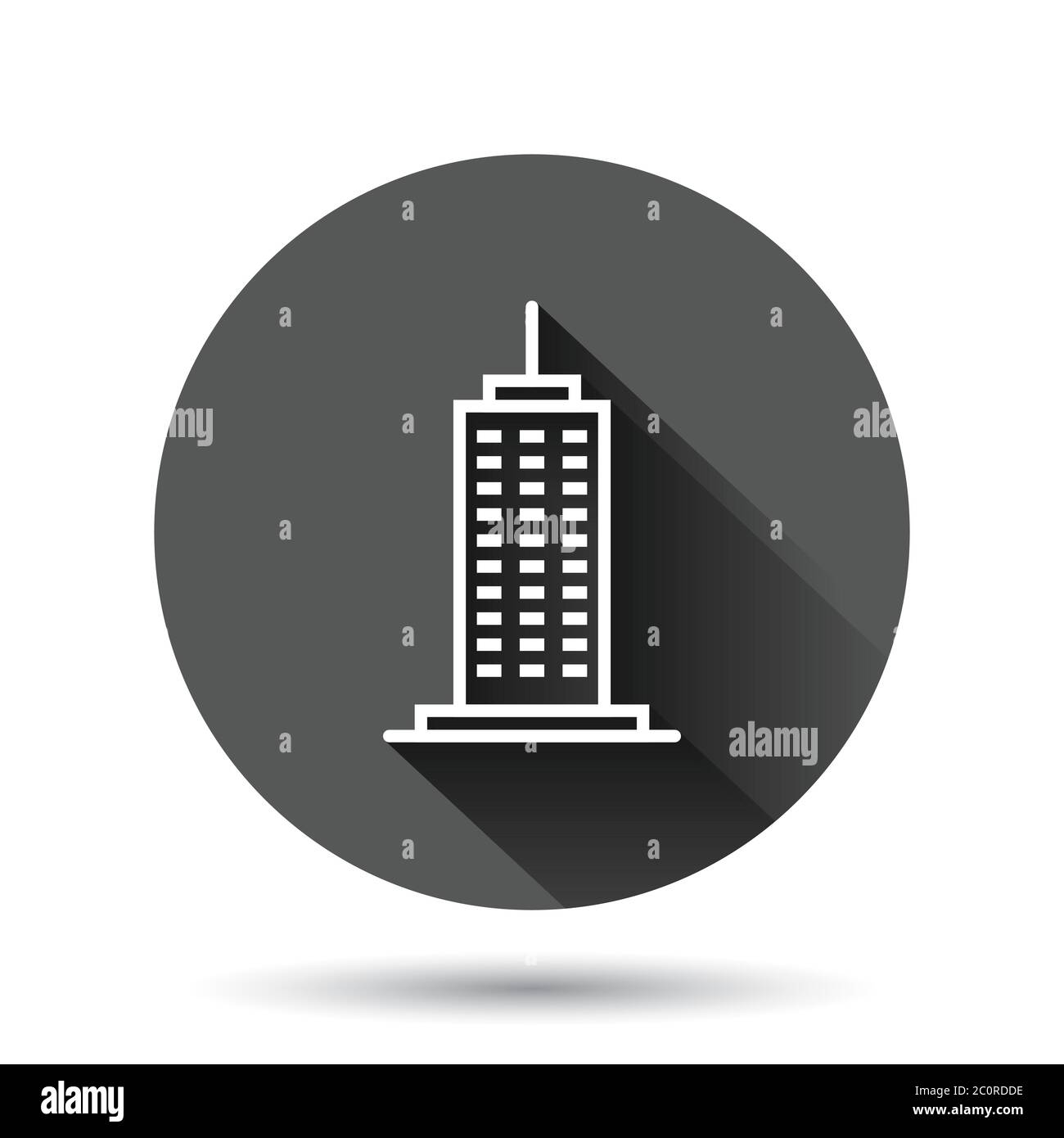 Building icon in flat style. Town skyscraper apartment vector ...