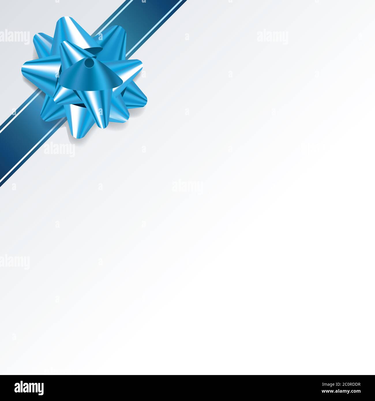 White Background with Blue Bow and Ribbon Stock Photo - Alamy