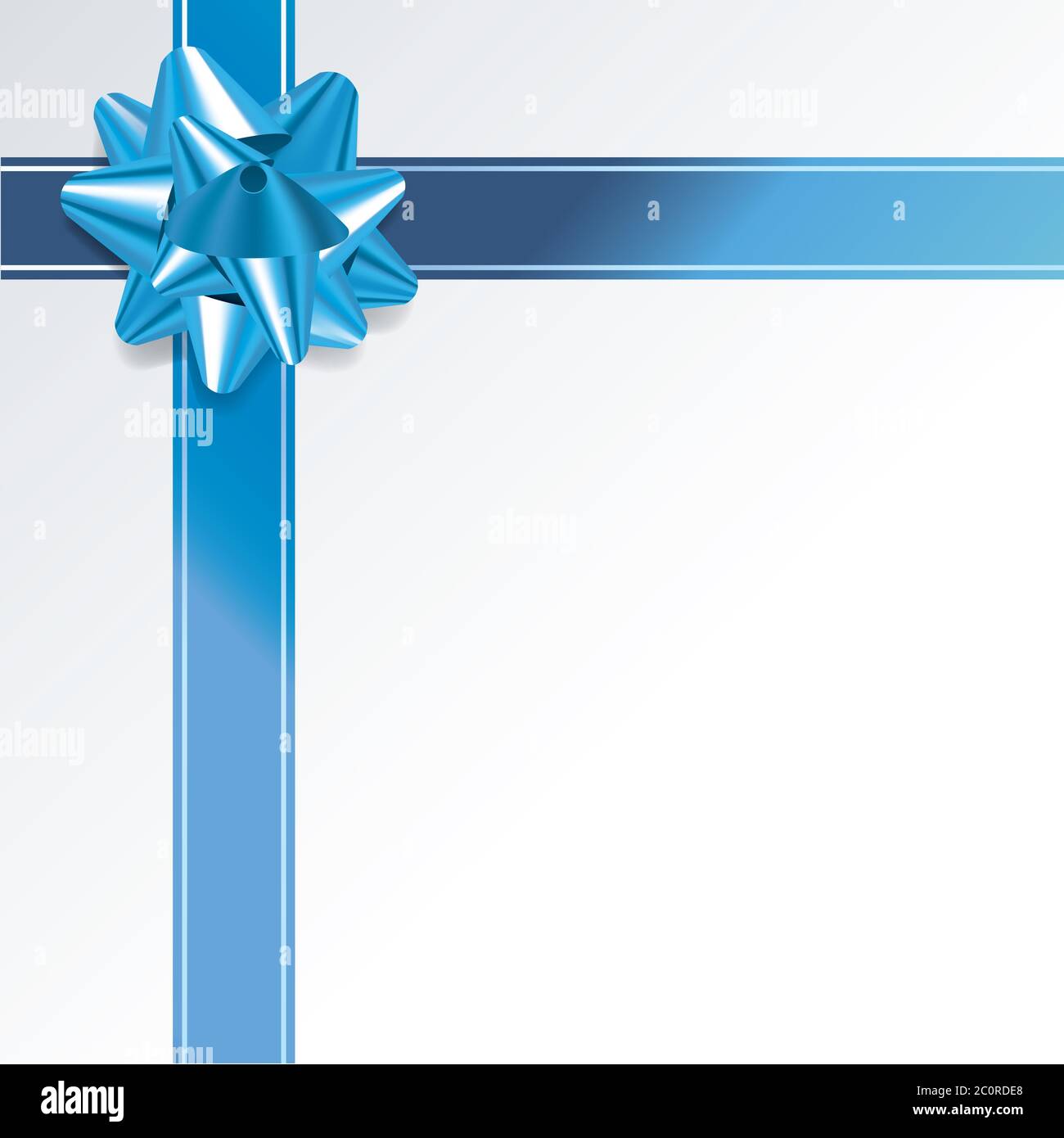 Gift Background with Blue Bow and Ribbon Stock Photo - Alamy