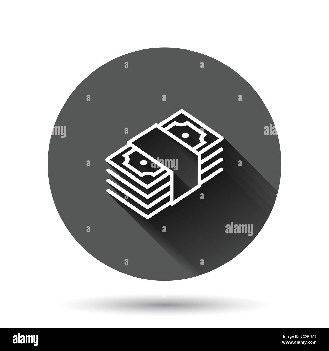 Money stack icon in flat style. Exchange cash vector illustration on ...