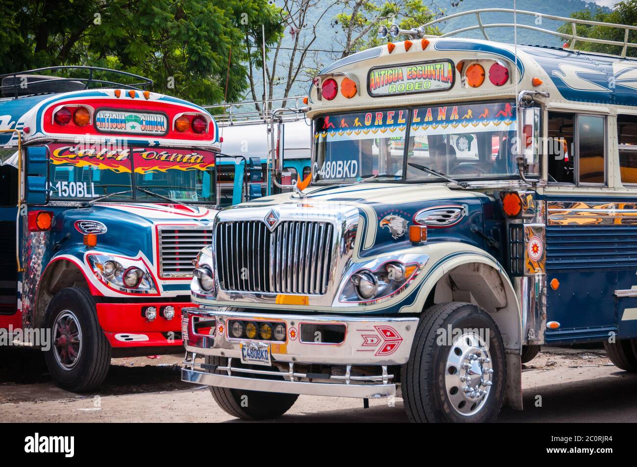 Blue and white bus hi-res stock photography and images - Alamy
