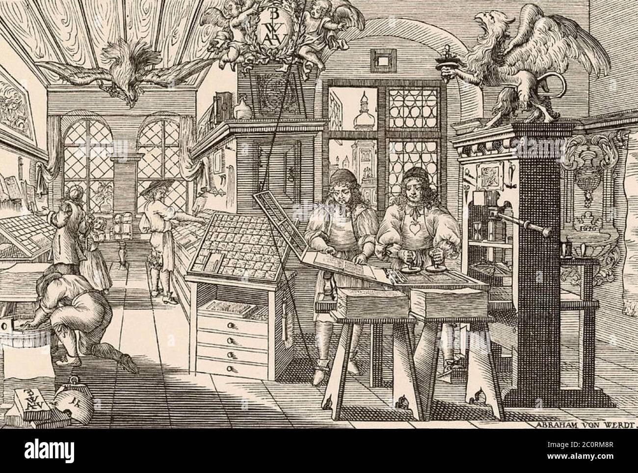 GERMAN PRINTING HOUSE 17th century Stock Photo Alamy