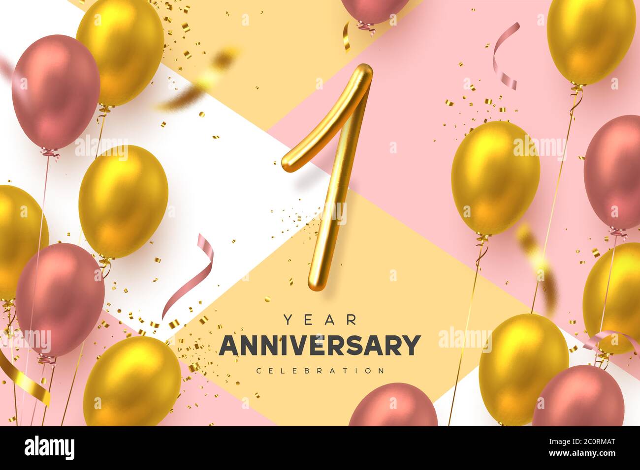 1 year anniversary celebration banner Stock Vector Image & Art - Alamy