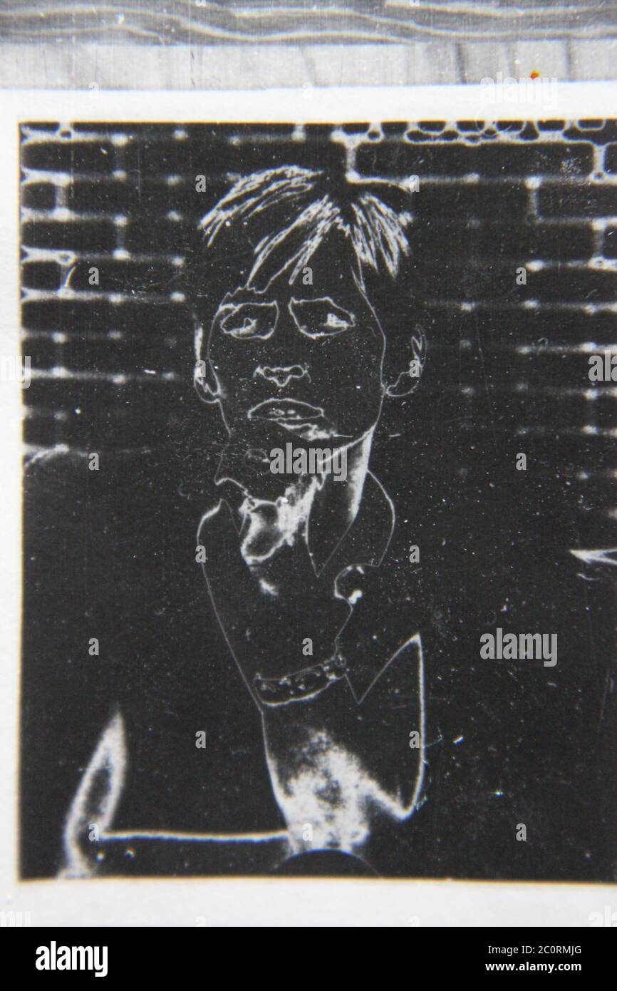 Fine 1970s vintage black and white photography of a man in a dream like ...