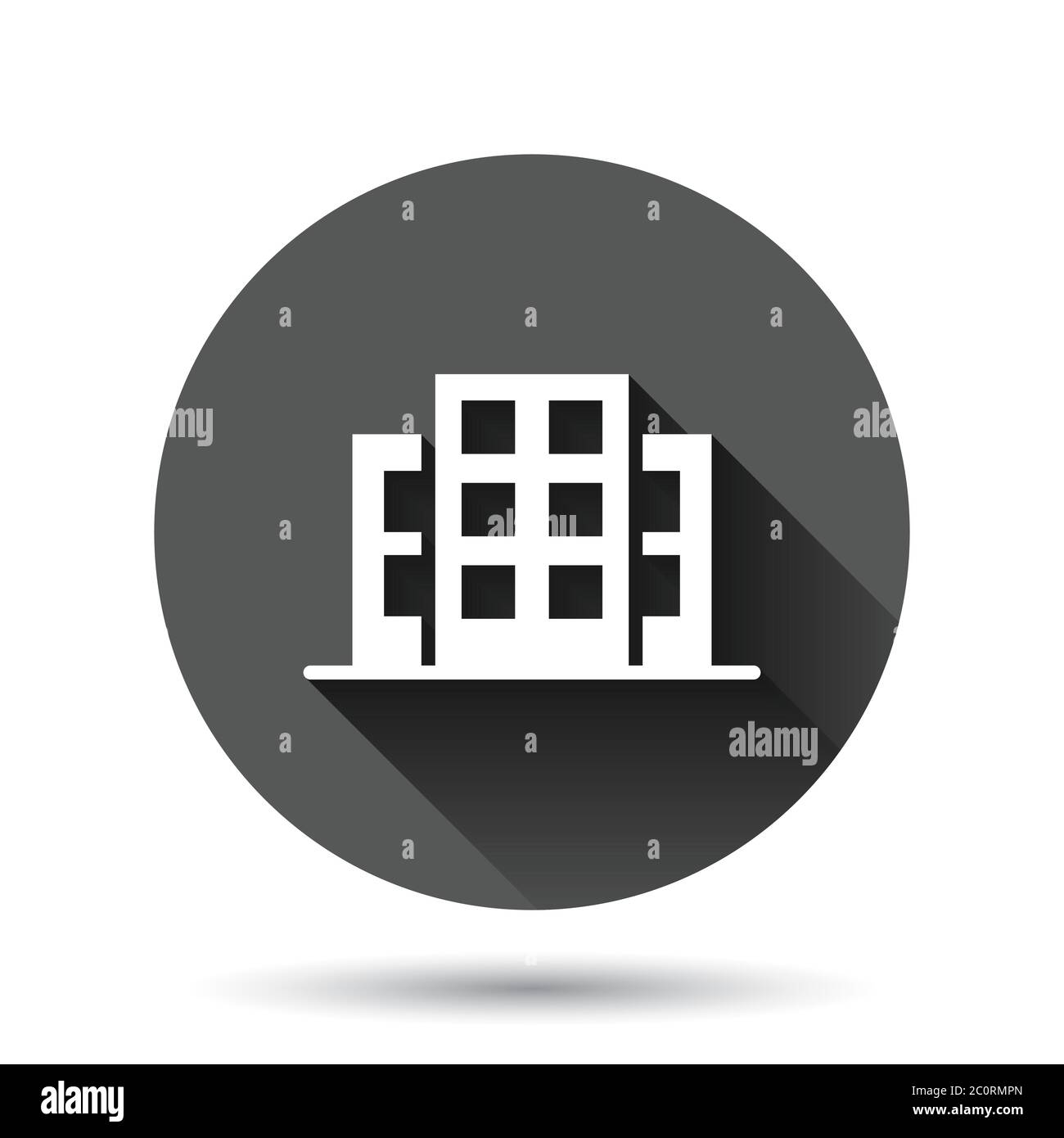 Building icon in flat style. Town skyscraper apartment vector ...